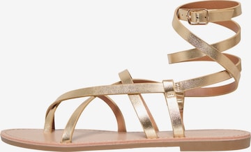 ONLY - Sandalias con hebilla 'ONLMINO-1' en oro: frente