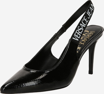 Versace Jeans Couture - Sapatos abertos atrás 'SCARLETT' em preto: frente