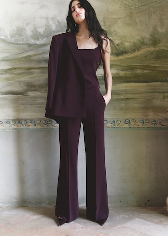MANGO Flared Pleated Pants 'IGUANA' in Red
