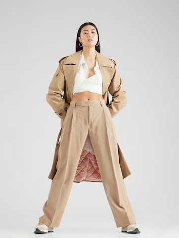 Lindex Wide leg Pleat-front trousers 'Spring' in Beige