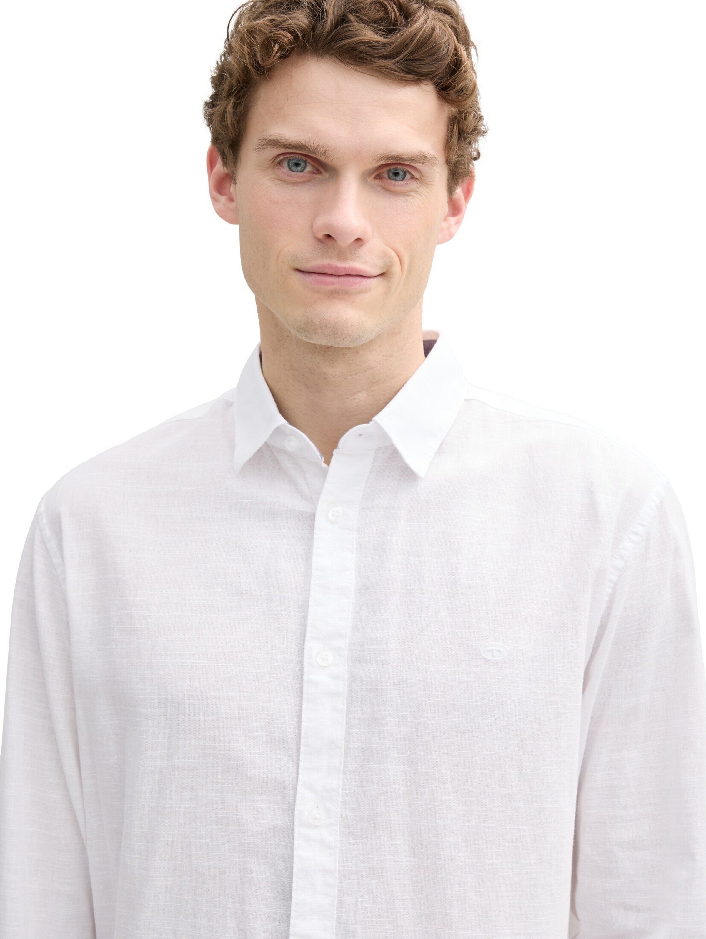 balts TOM TAILOR Standarta piegriezums Krekls