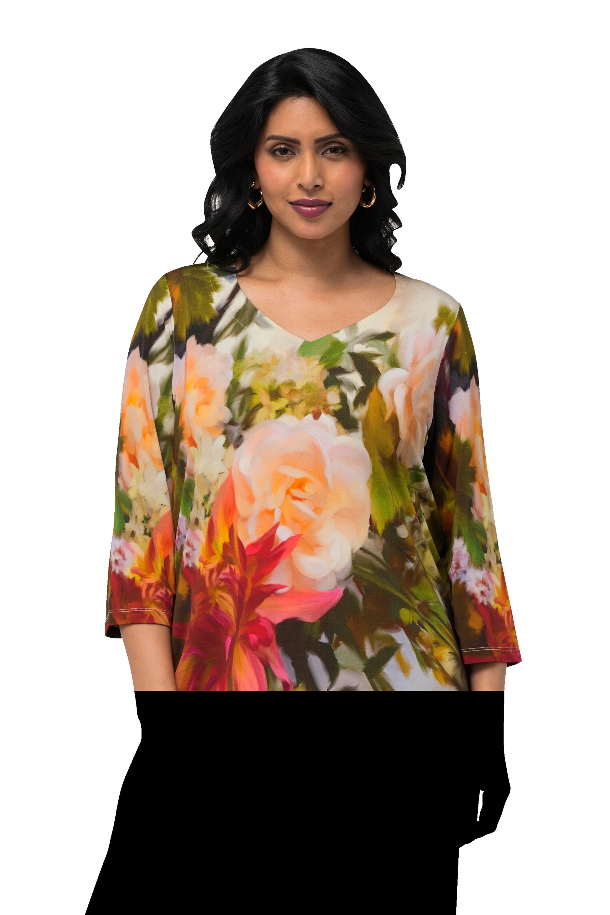 T-shirt Ulla Popken en mélange de couleurs : devant