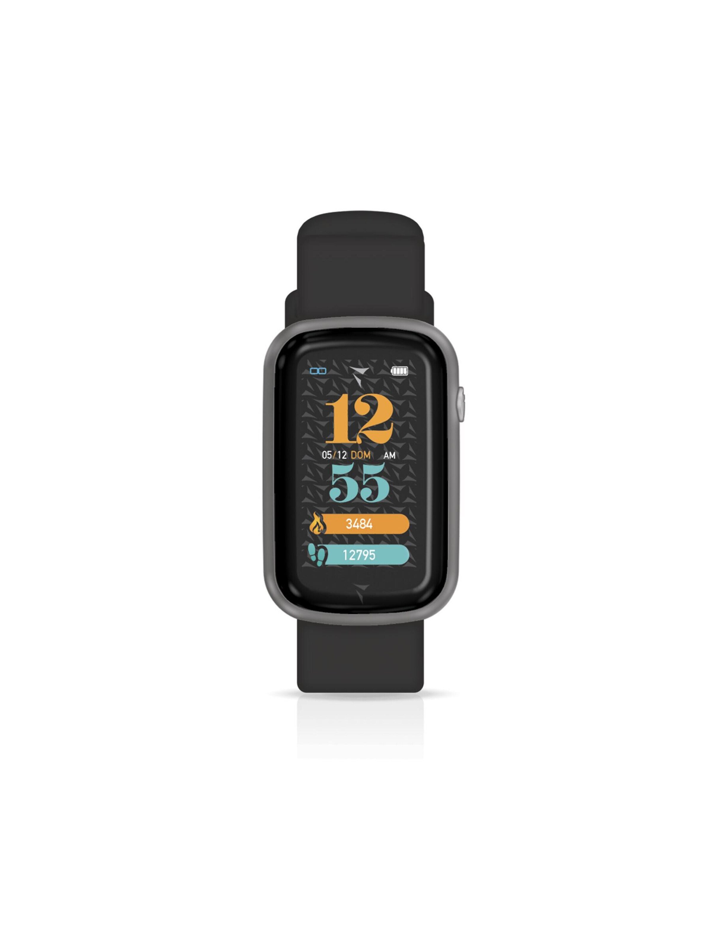 Techmade Digital Watch 'STEPS' in Silver: front