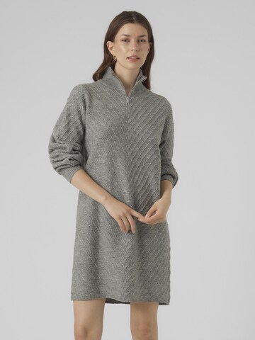 robe pull femme en maille fantaisie avec col camionneur gris femme