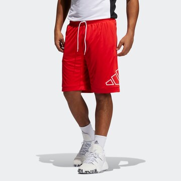 ADIDAS PERFORMANCE Loose fit Workout Pants in Red: front