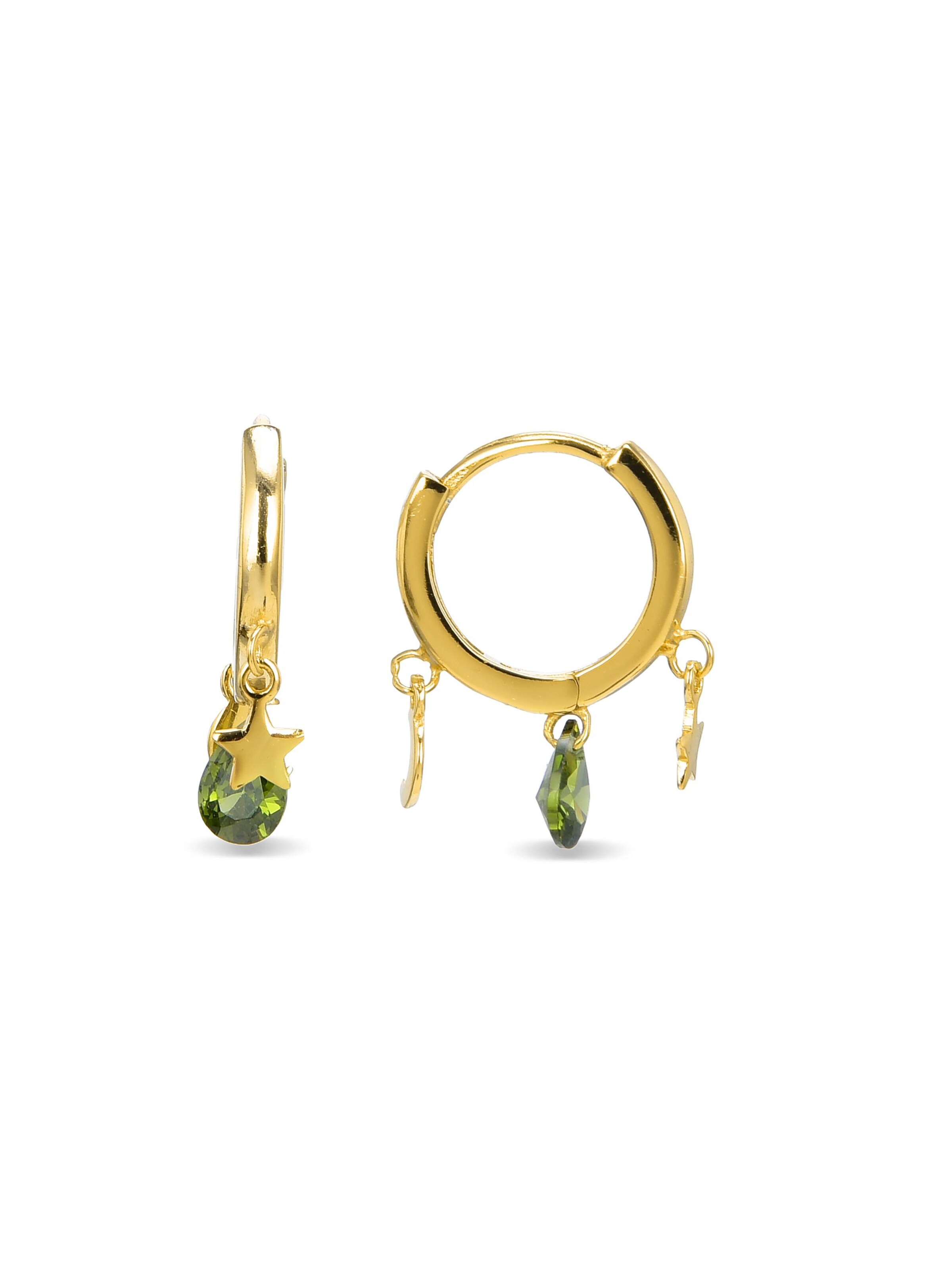 Luxenter Oorbellen 'Saon' in Groen: voorkant