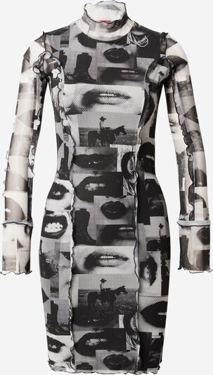 HUGO Kleid 'Naviola' in grau / schwarz / offwhite, Produktansicht