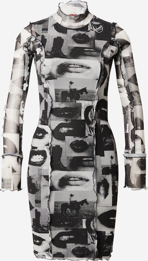HUGO Kleid 'Naviola' in grau / schwarz / offwhite, Produktansicht