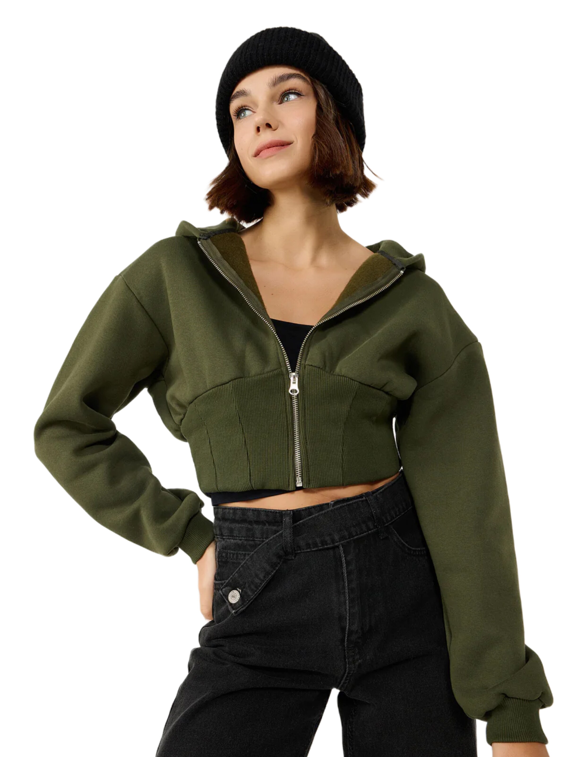 No Matter What Sweatjacke in Grün: Vorderseite