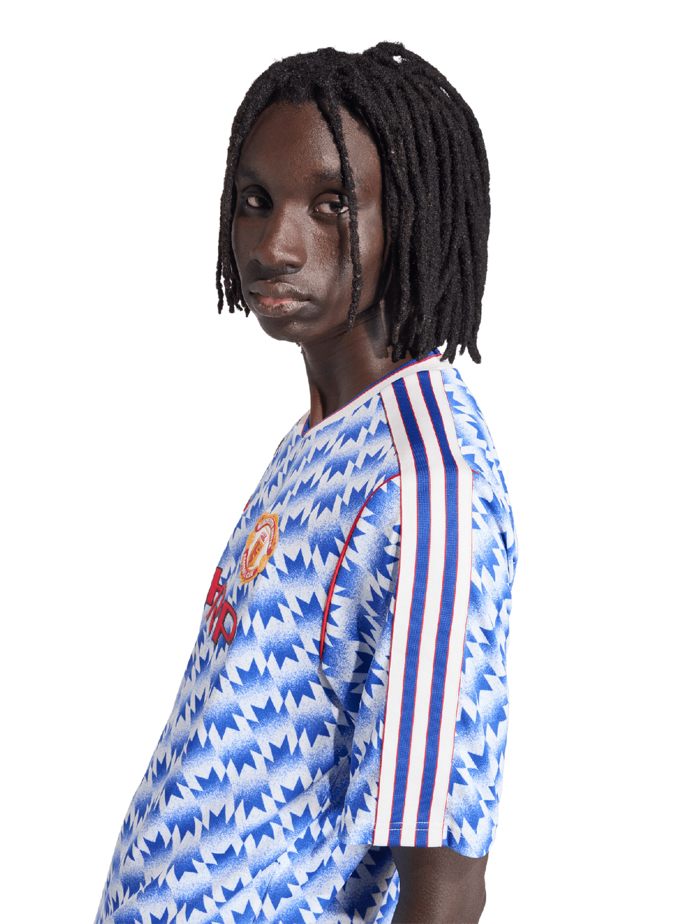 mėlyna ADIDAS PERFORMANCE Sportiniai marškinėliai 'MUFC A JSY 90'