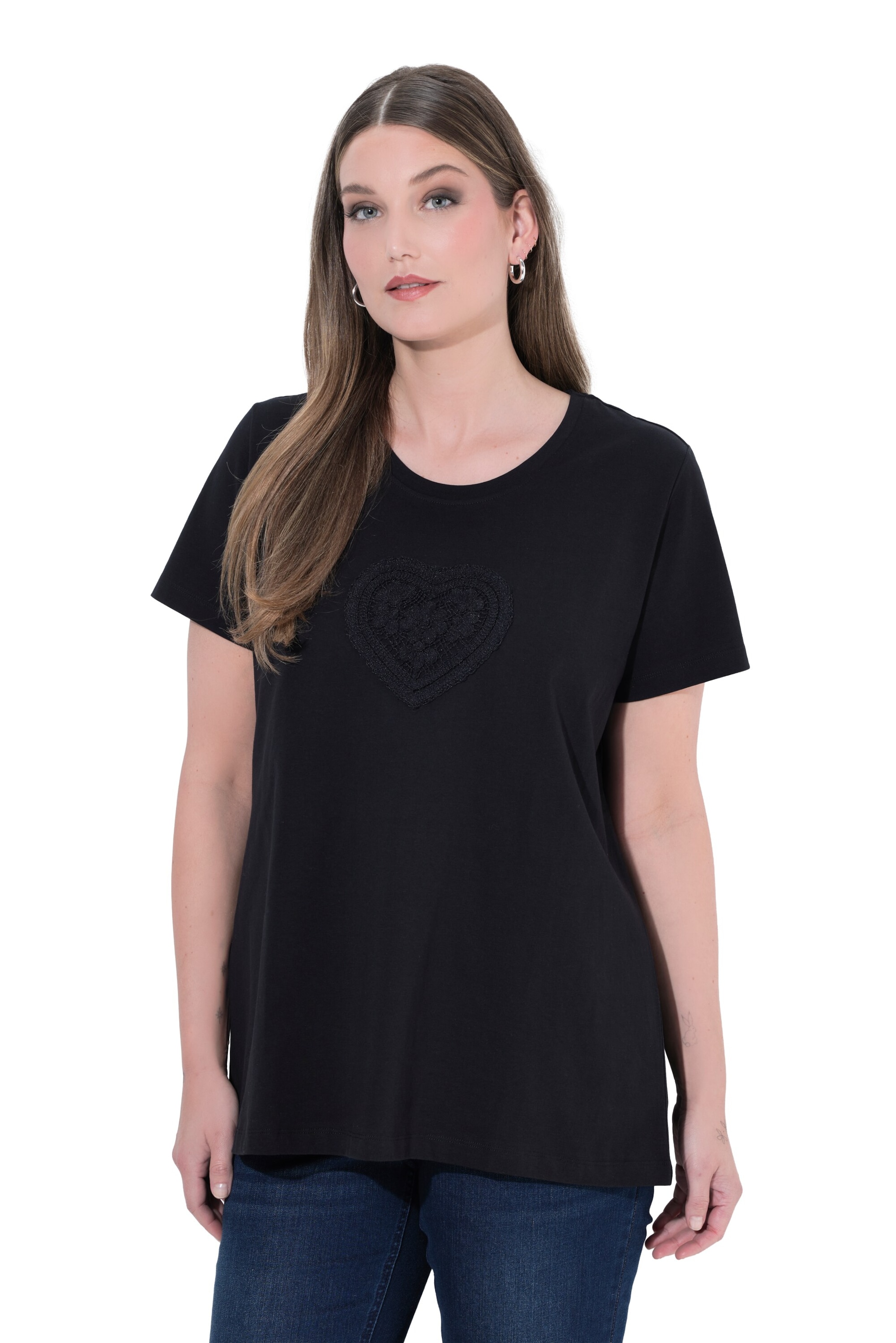 Ulla Popken Shirt in Schwarz: Vorderseite