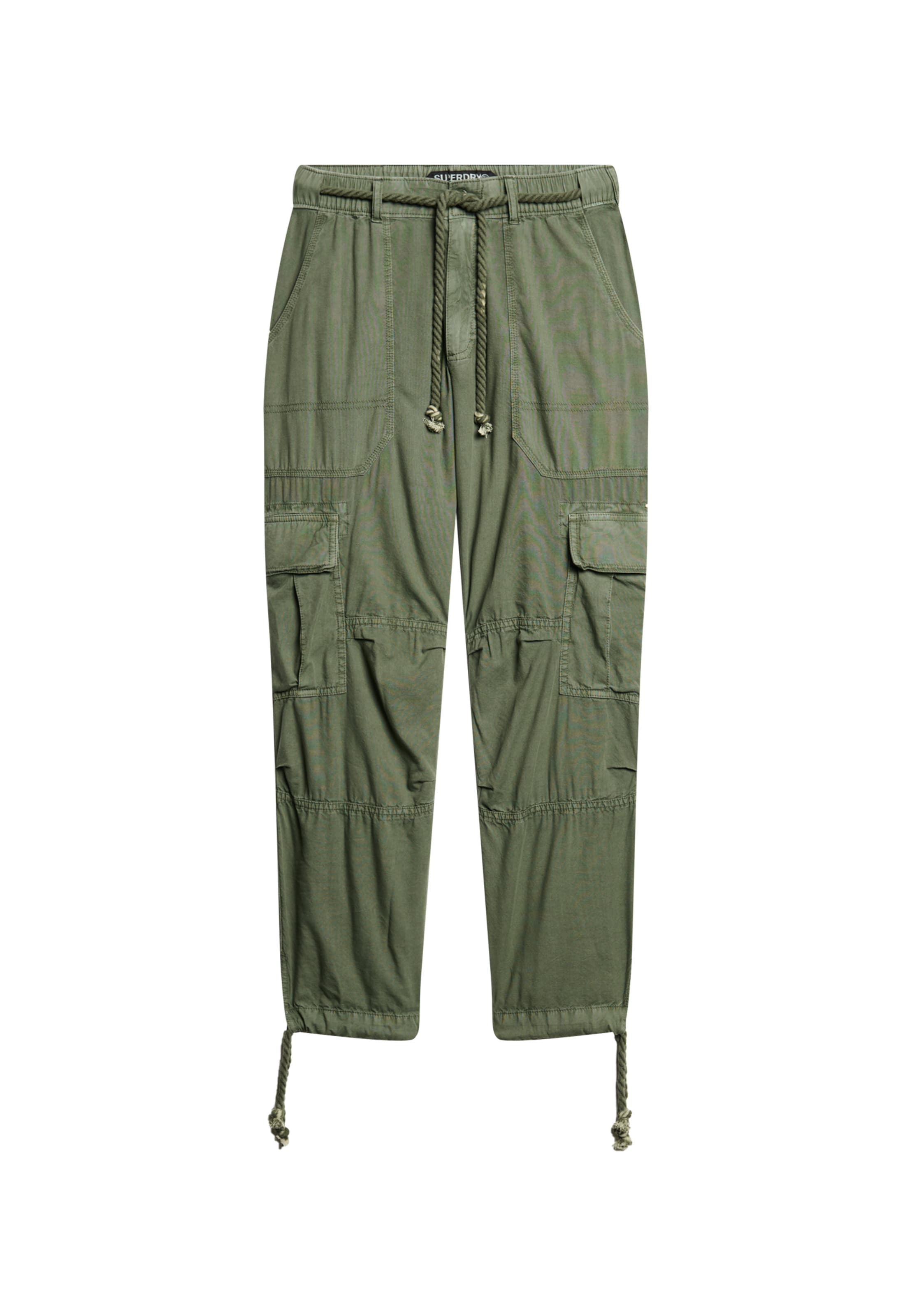 Superdry Loosefit Cargobroek in Groen: voorkant