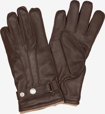 SELECTED HOMME Full Finger Gloves in Brown: front