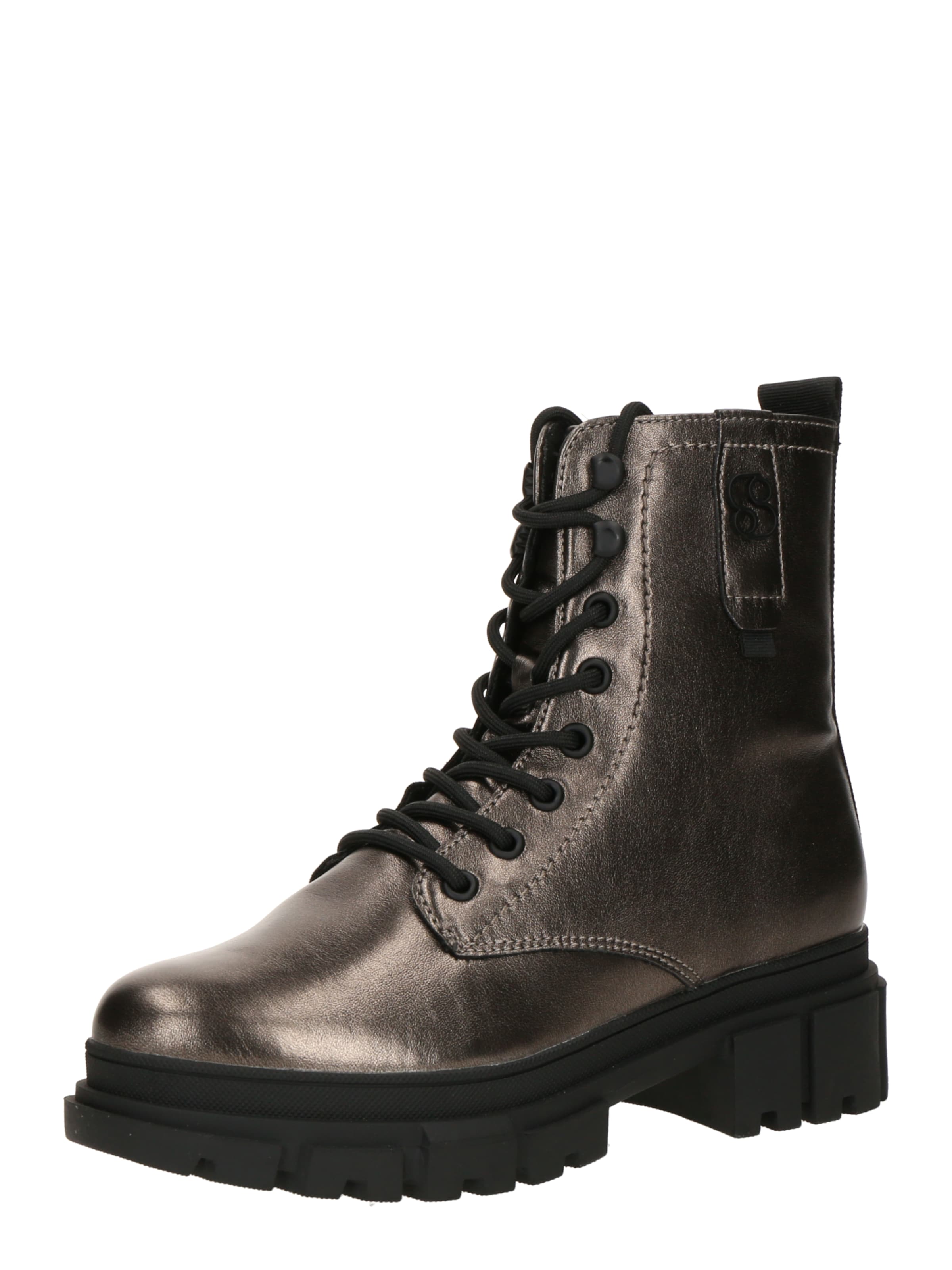 s.Oliver Lace-Up Ankle Boots in Grey: front