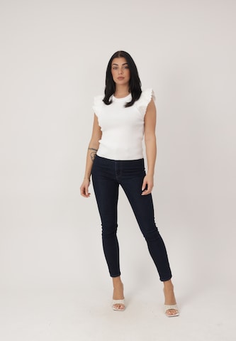 Chemisier Elara en blanc : devant