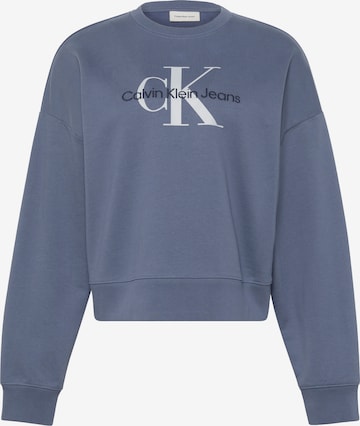 Sweat-shirt Calvin Klein Jeans en bleu : devant