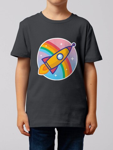 T-Shirt 'Cartoon Rakete' watabout.kids en gris : devant