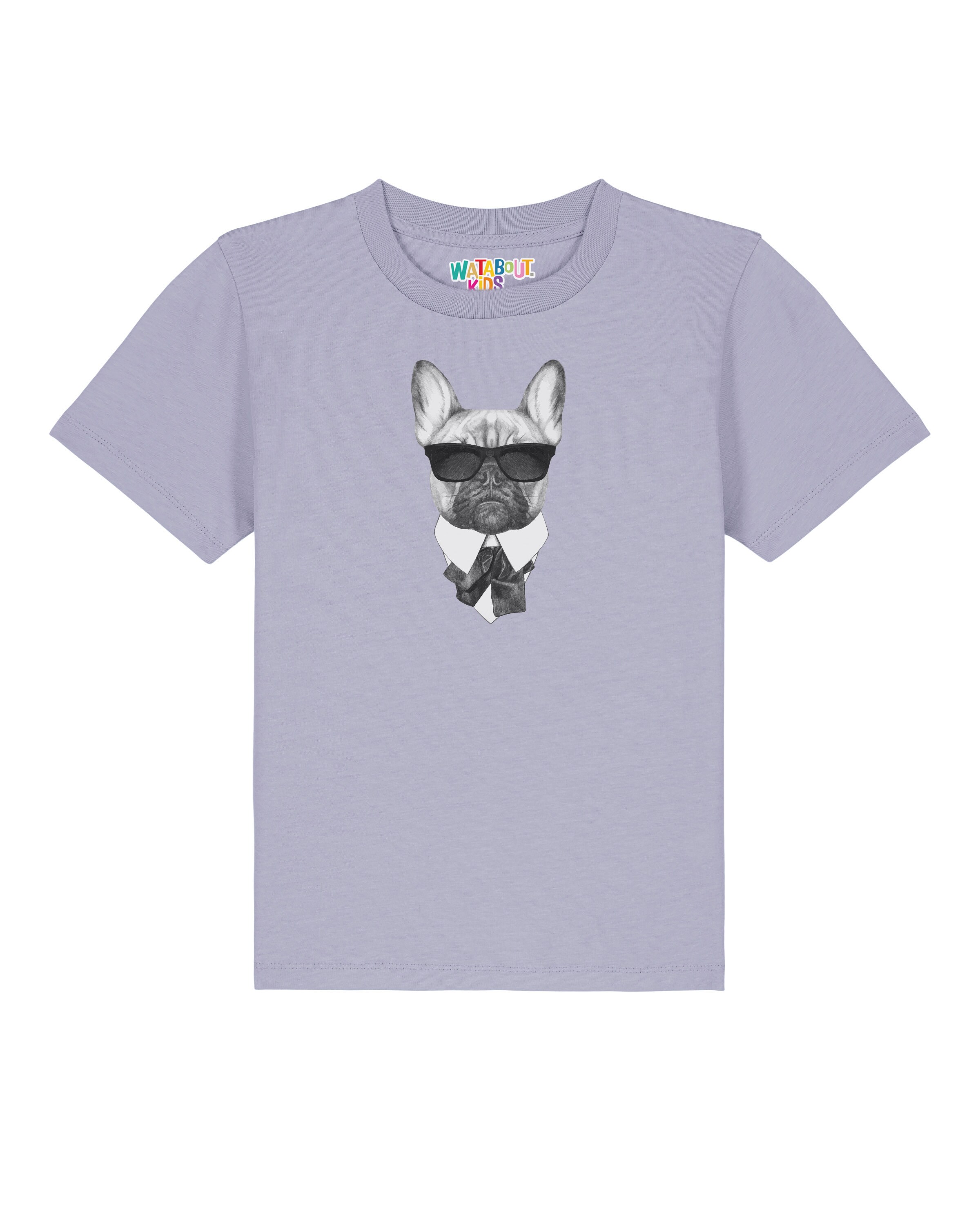 Maglietta 'Ein Fescher Hund' di watabout.kids in lilla: frontale
