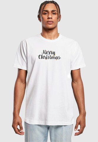 T-Shirt 'Merry Christmas Lights' Merchcode en blanc : devant