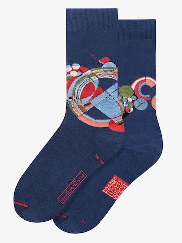 MuseARTa Socks 'Frank Lloyd Wright - Wright House Rug' in Blue: front