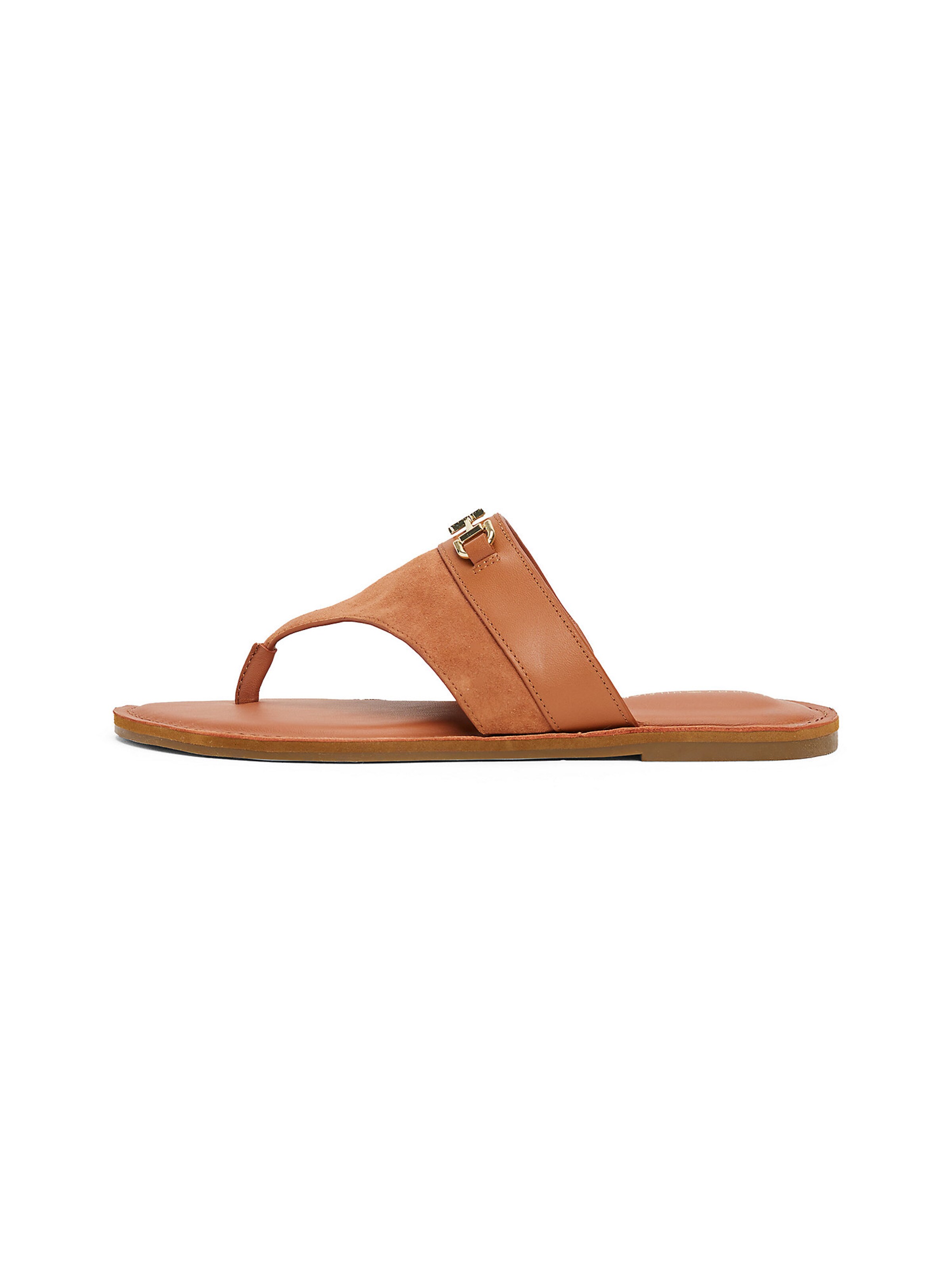 TOMMY HILFIGER T-bar sandals in Brown: front