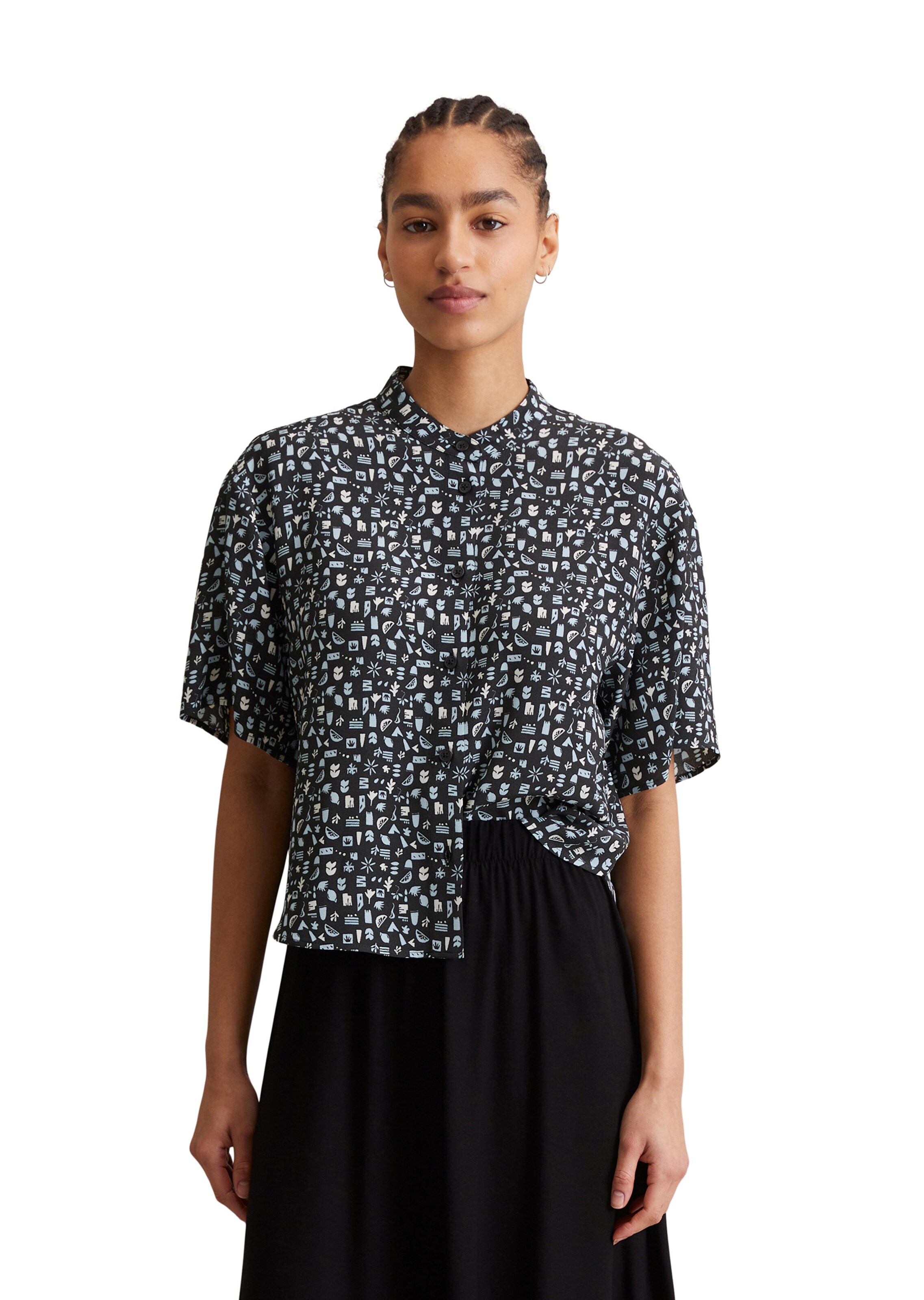 Marc O'Polo DENIM Bluse in Grau: Vorderseite