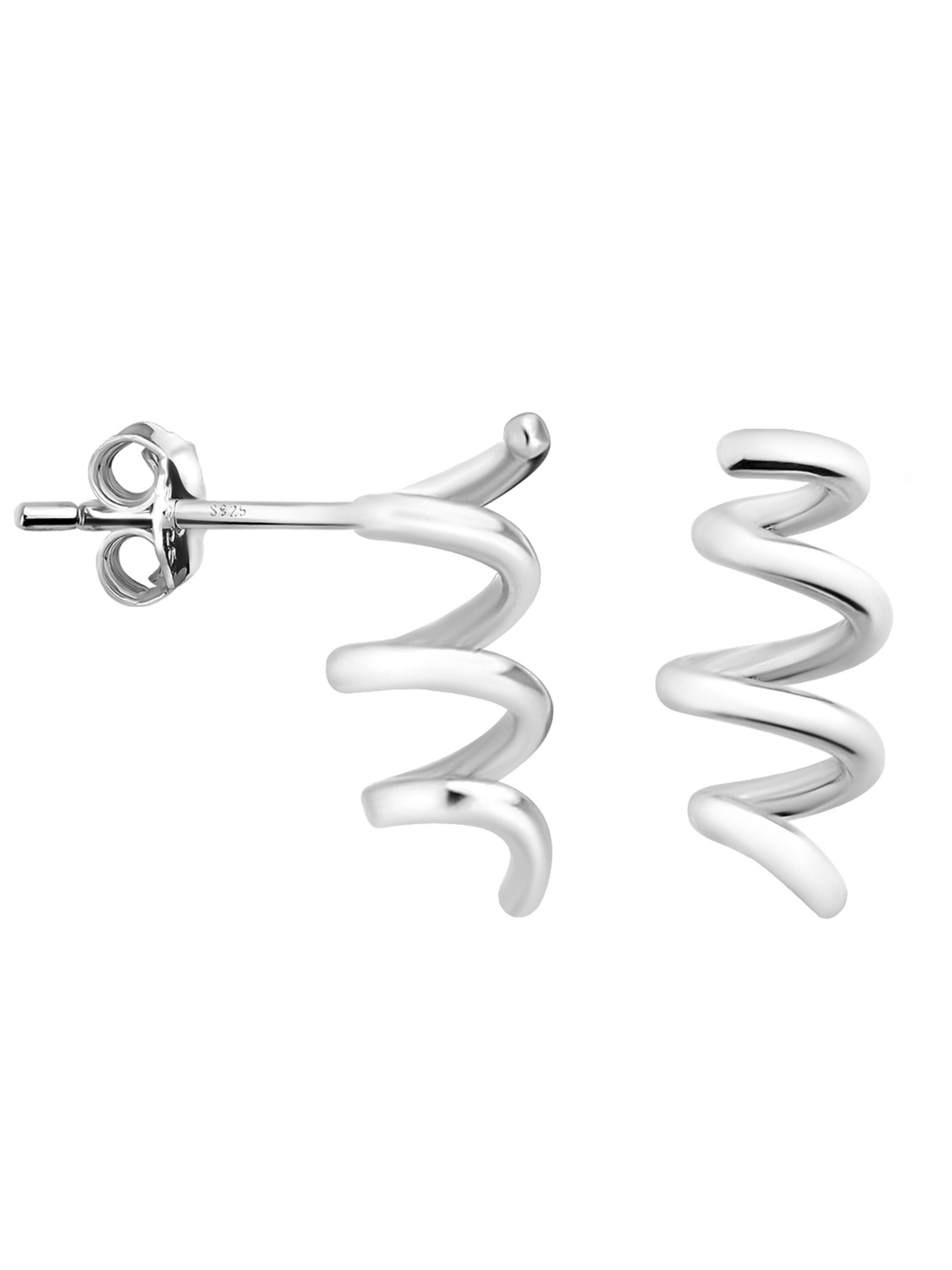 Sofia Milani Ohrringe 'Twisted'‌‌‌‌‌‌‌‌ in Silber: Vorderseite