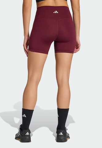 ADIDAS PERFORMANCE Skinny Workout Pants 'All Me' in Red