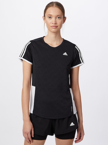 melns ADIDAS SPORTSWEAR Šaurs Sporta krekls 'Own The Run': no priekšpuses