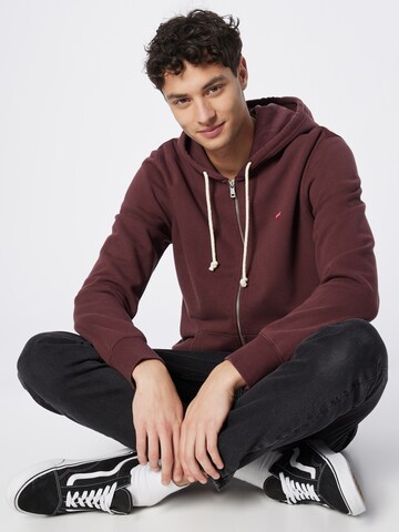 LEVI'S ® Regular fit Jopa na zadrgo 'Original Zip-Up Hoodie' | rdeča barva: sprednja stran