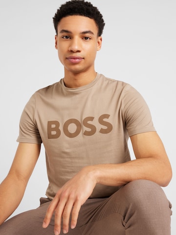 BOSS Orange T-Shirt 'Thinking 1' in Braun