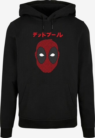 ABSOLUTE CULT Sweatshirt 'Deadpool - Japanese Seigaiha Head' in Black: front
