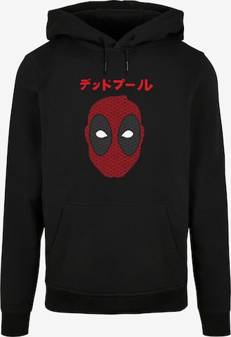 ABSOLUTE CULT Sweatshirt 'Deadpool - Japanese Seigaiha Head' in Schwarz: predná strana
