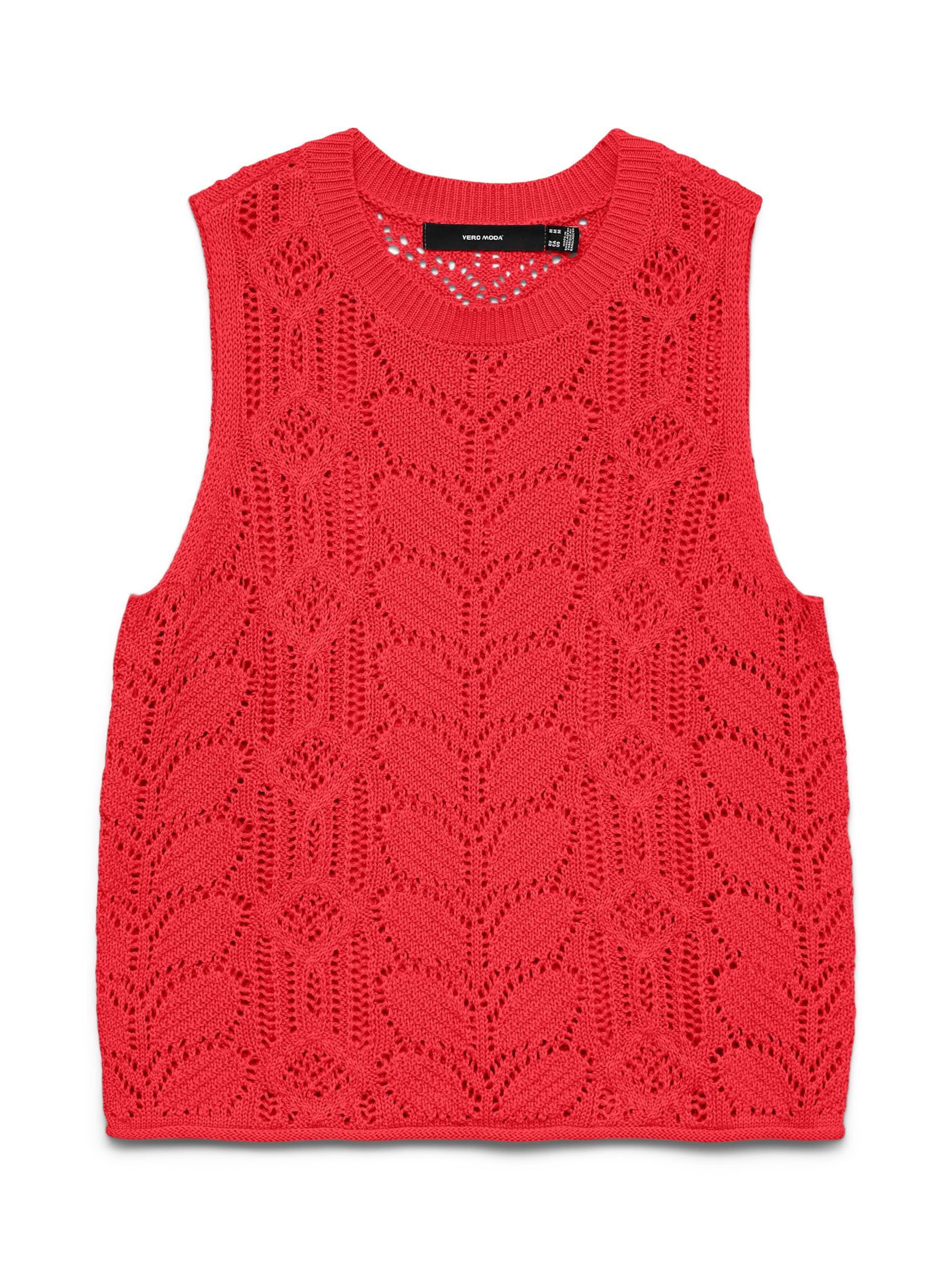 VERO MODA Knitted top 'VMMisty' in Red: front