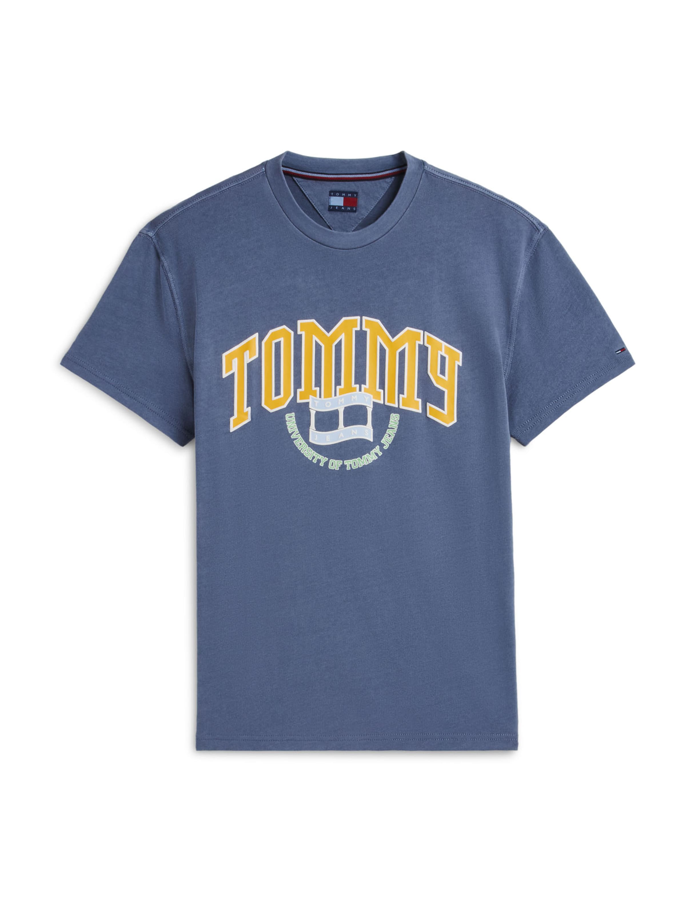 Tommy Jeans Shirt 'CREST ARCH' in Blauw: voorkant
