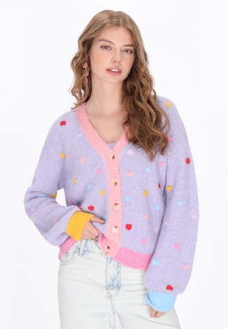 Cardigan MYMO en violet : devant