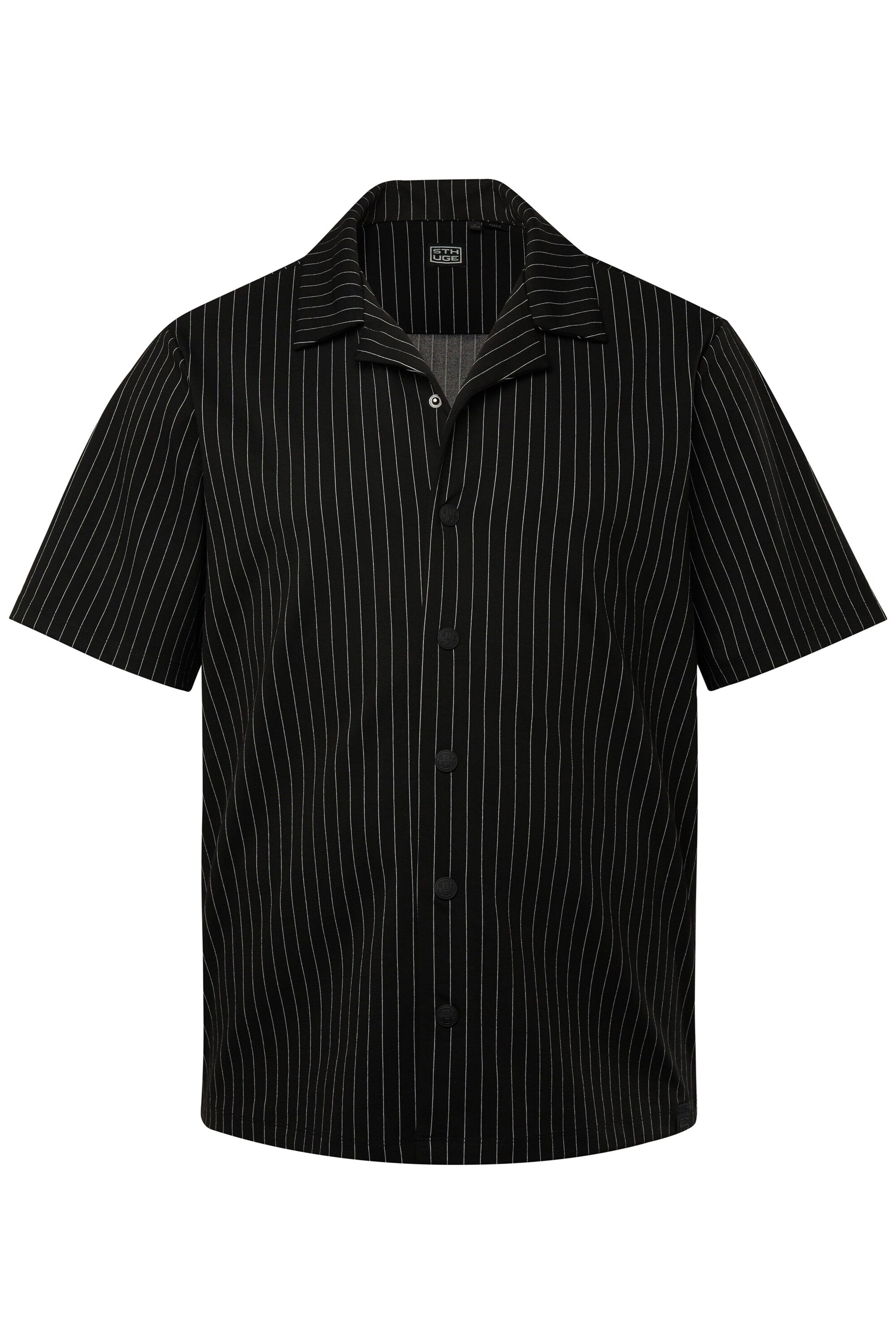 STHUGE Regular Fit Hemd in Schwarz: Vorderseite