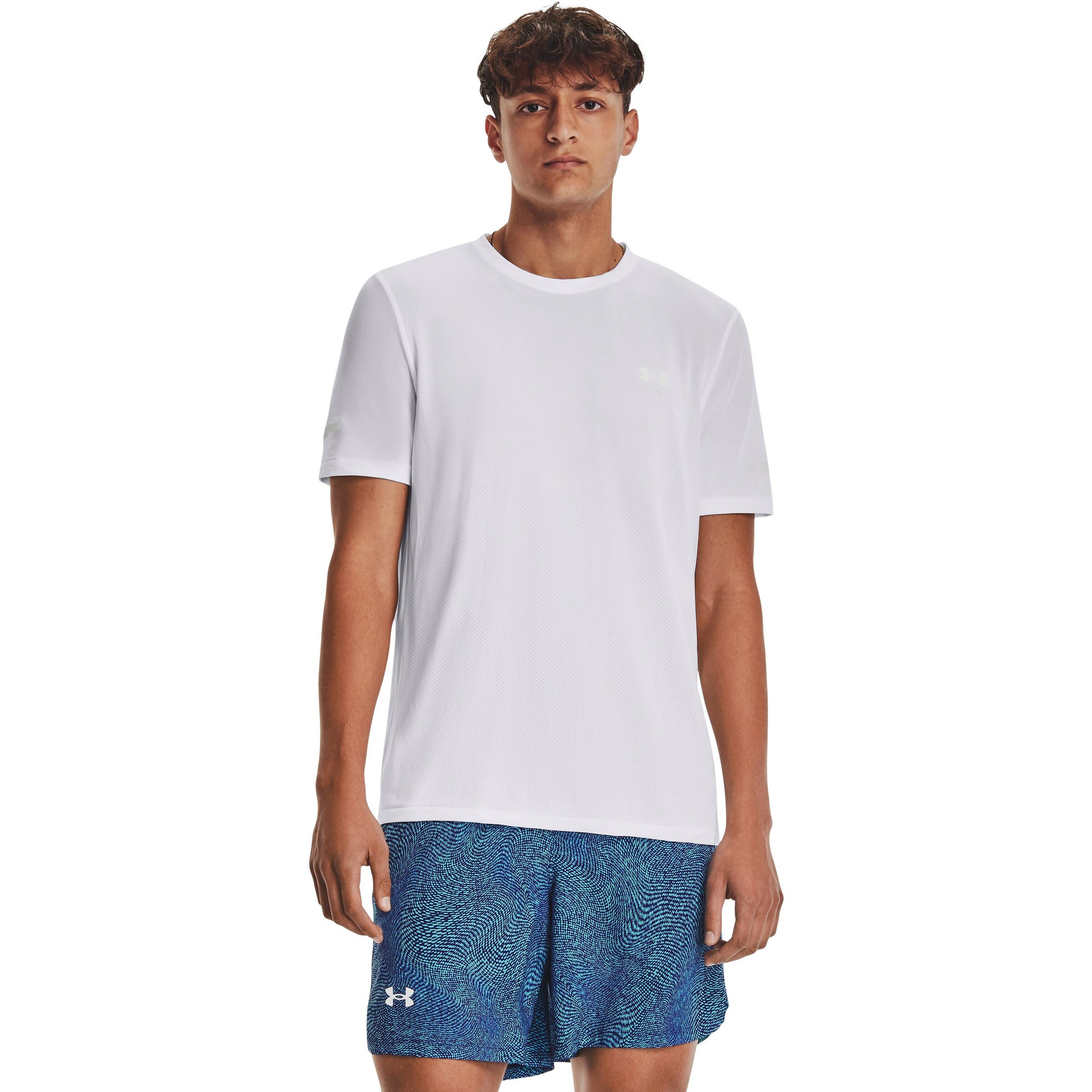UNDER ARMOUR Performance shirt 'Seamless Stride' in White: front