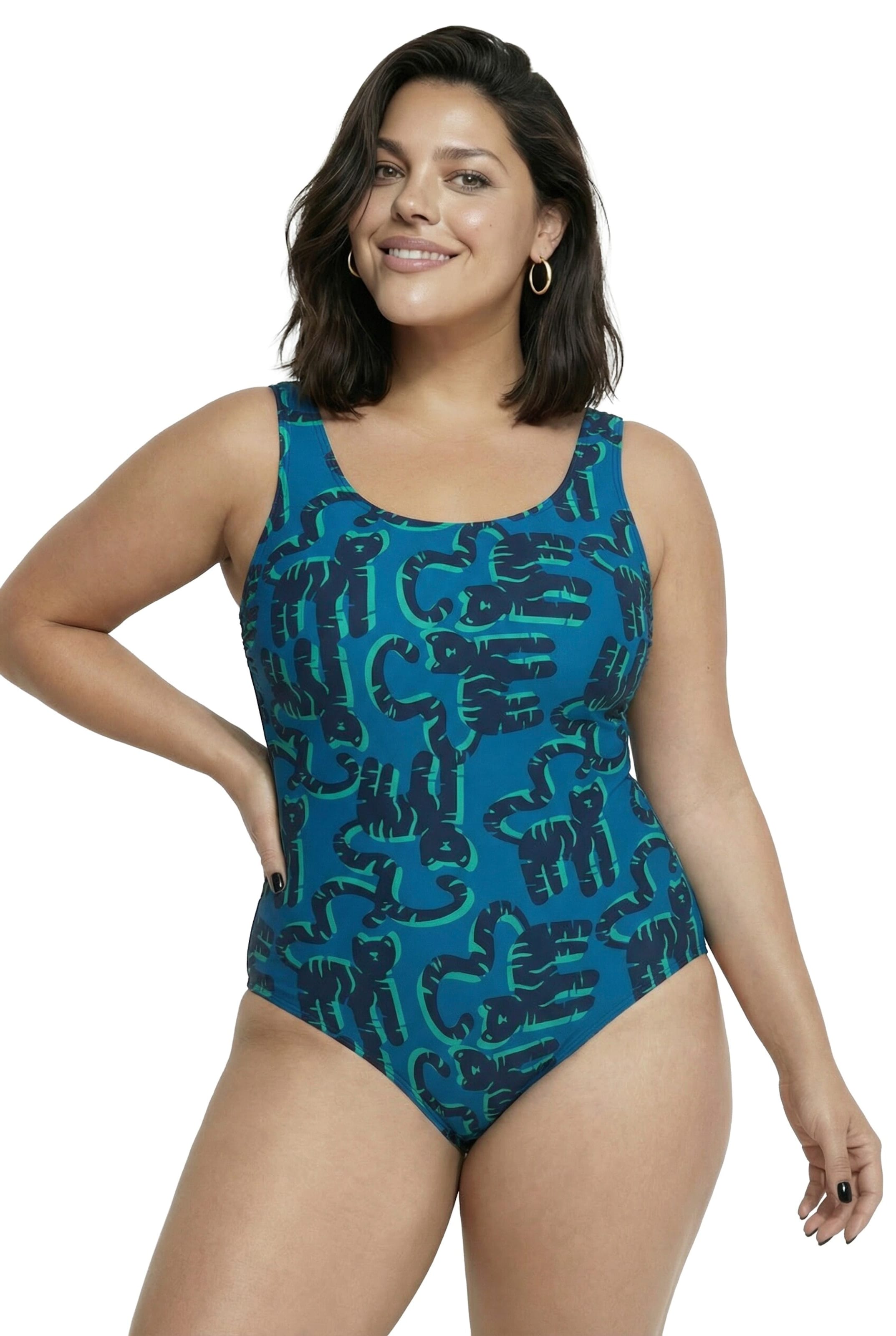 Ulla Popken Badeanzug in Blau