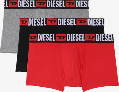 DIESEL Boxershorts in grau / hellrot / schwarz / weiß, Produktansicht