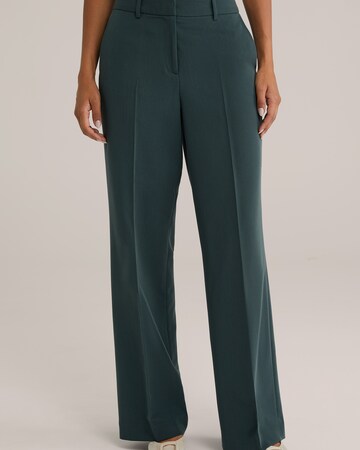 WE Fashion Wide Leg Bukser med fals i grøn: forside