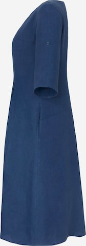 Anna Aura Abendkleid mit 3/4-Arm aus 100% Leinen in Blau