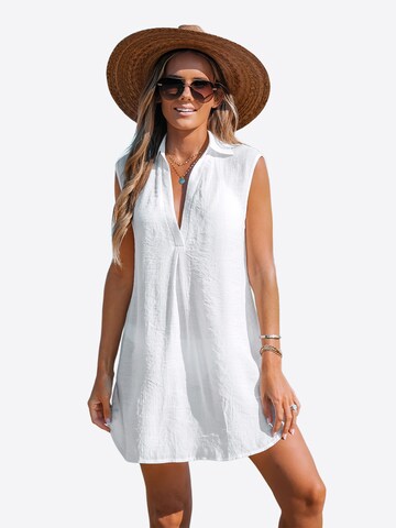 Cupshe Beach Dress 'V-neck cover-up' in White: front