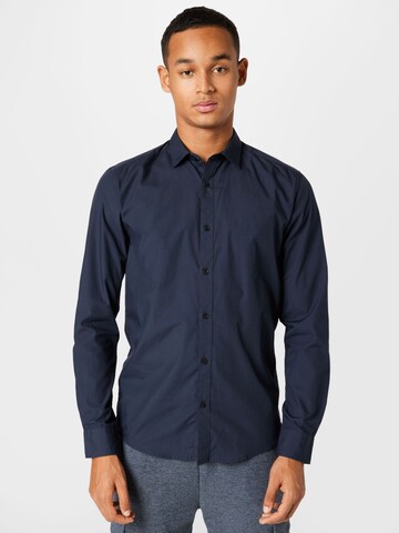 Coupe slim Chemise 'Sane' Only & Sons en bleu : devant