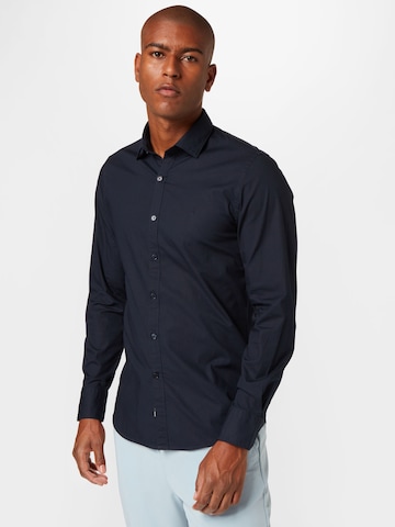 REPLAY Regular fit Button Up Shirt in Blue: front