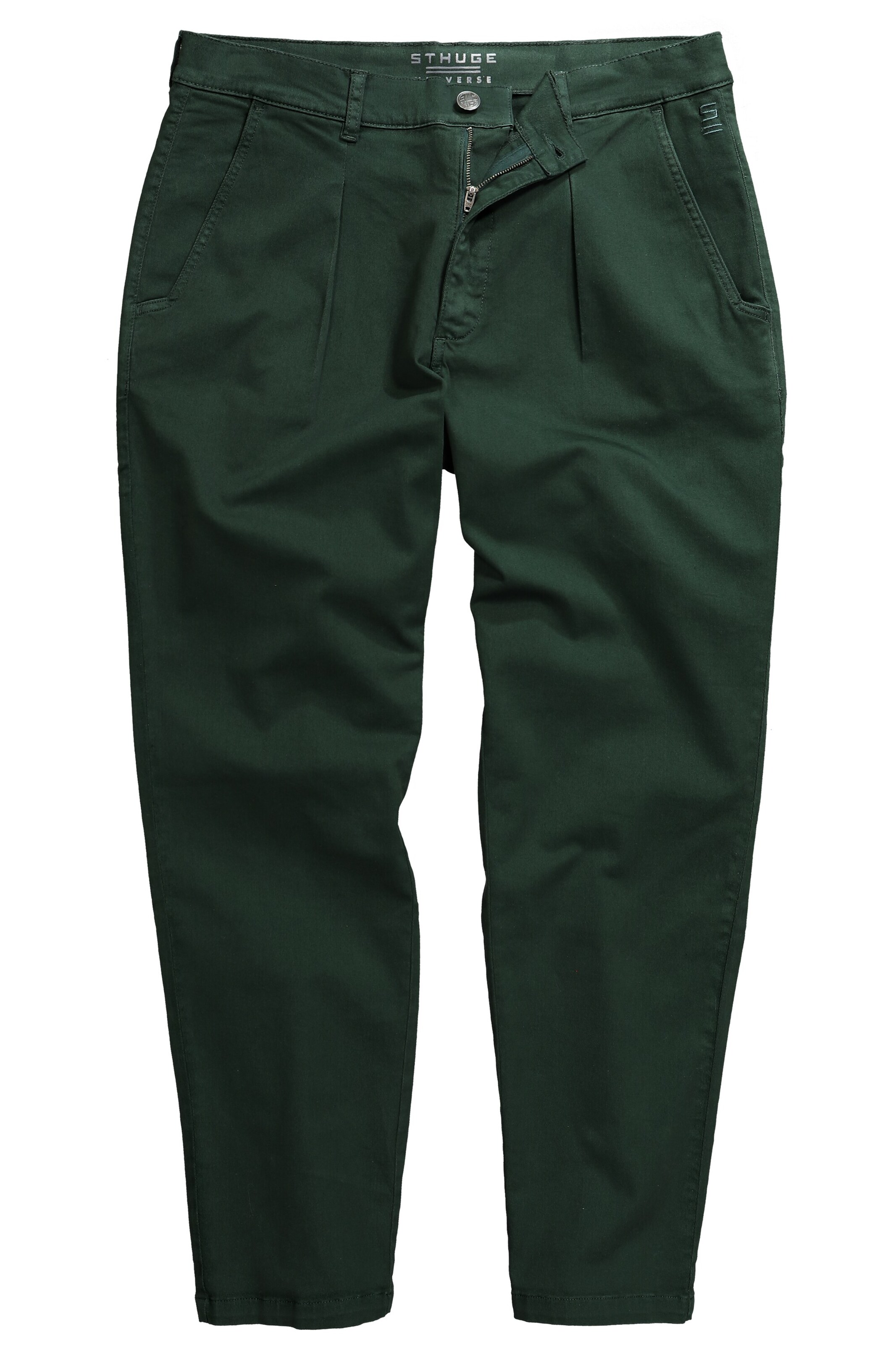 Effilé Pantalon chino STHUGE en vert : devant