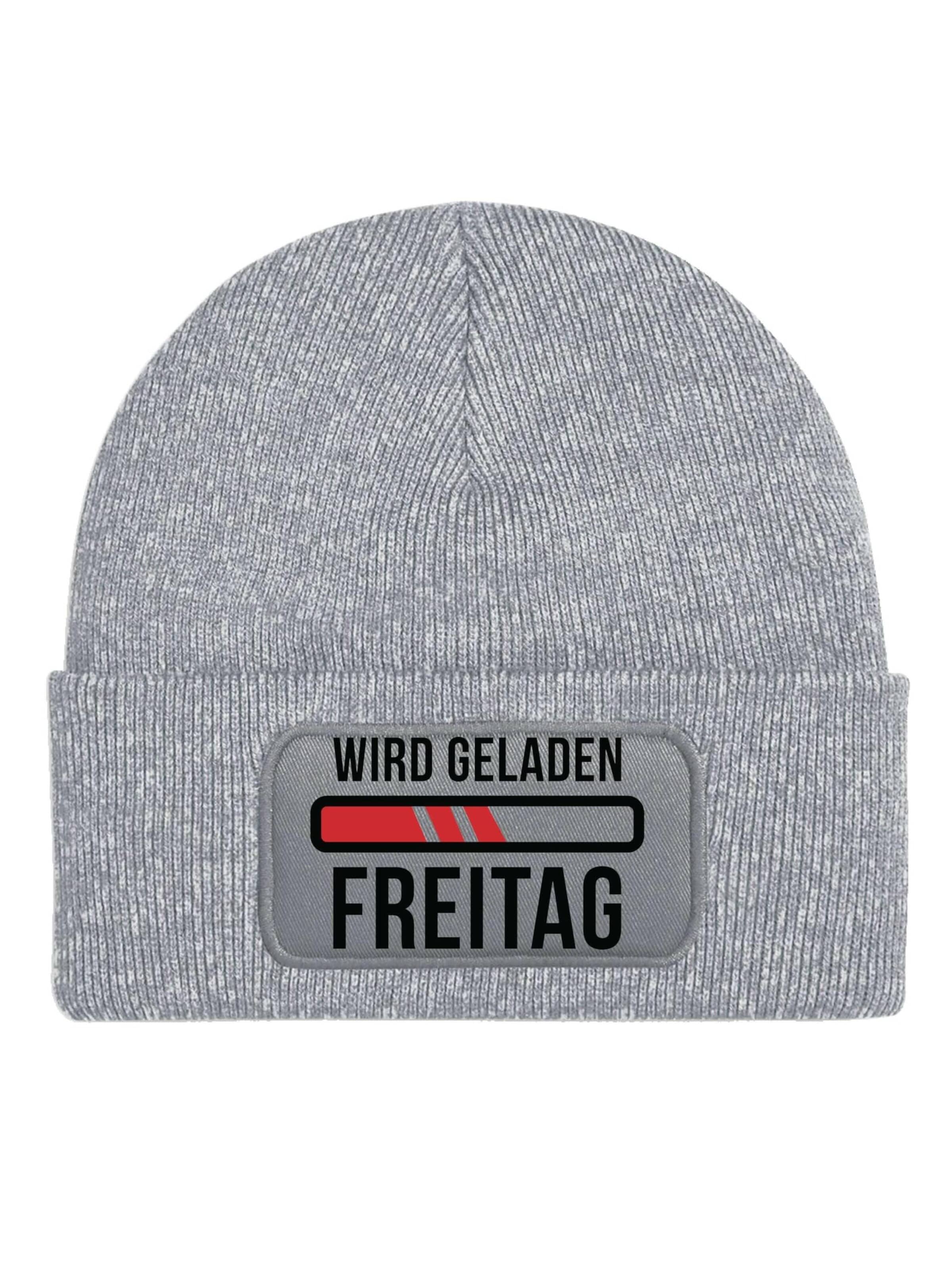 Youth Designz Beanie 'Freitag wird geladen' in Grey: front