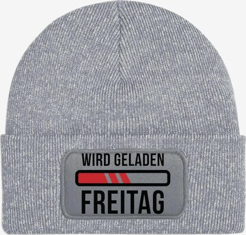 Youth Designz Beanie 'Freitag wird geladen' in Grey: front