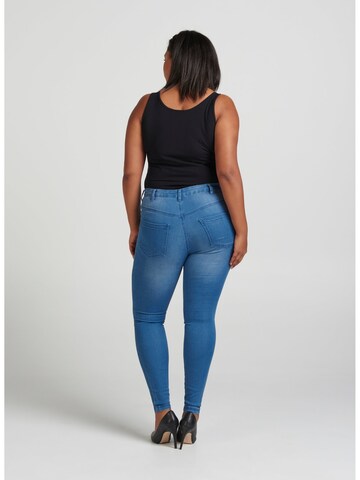 Zizzi Slimfit Jeans 'AMY' in Blau