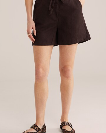 WE Fashion Свободный крой Штаны в Коричневый: спереди